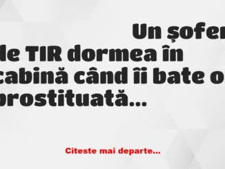 Banc: Un şofer de TIR dormea în cabină când apare un poliţist