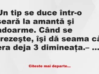 Banc: Un tip se duce într-o seară la amantă –