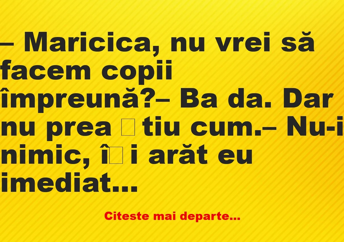 Banc: Vrei să facem copii împreună? –