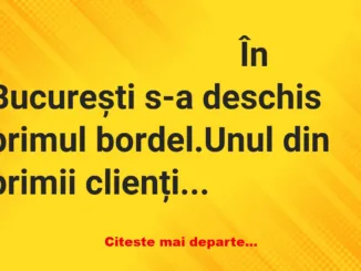 Banc: Un client povestește: – Intru. Văd două uși. Pe una e scris „blonde”,…