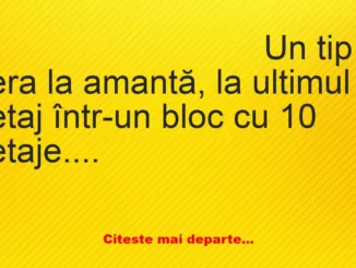 Banc: Un tip era la amantă, la ultimul etaj într-un bloc cu 10 etaje