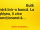 Banc: Bulă intră într-o bancă. La ghișeu, îi zice funcționarei: