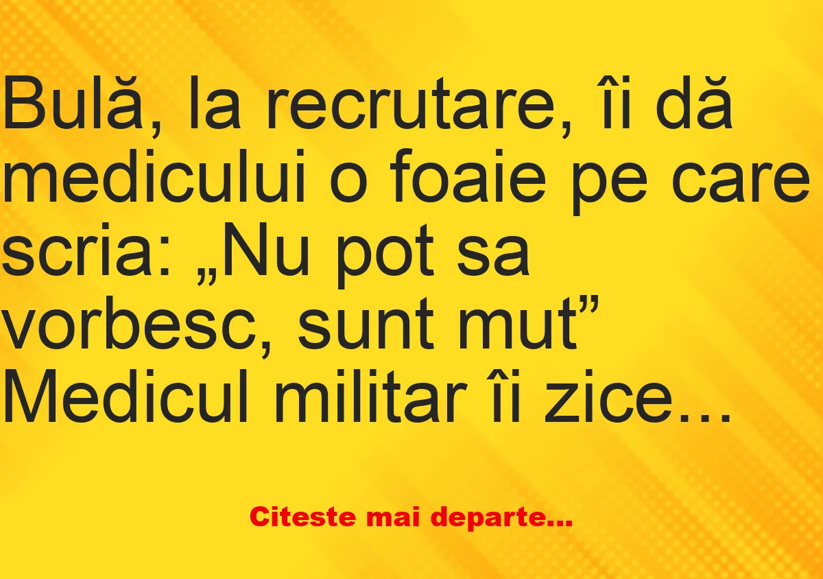 Banc: Bulă, la recrutare: „Nu pot să vorbesc…”